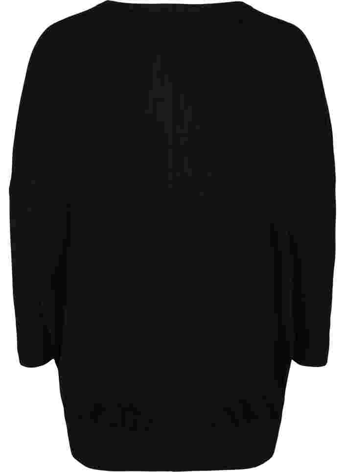 Strikket tunika i viskoseblanding, Black, Packshot image number 1