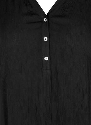 Viskose tunika med v-hals og knapper, Black, Packshot image number 2