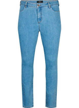 Amy jeans med høj talje og super slim fit, Light Blue, Packshot image number 0