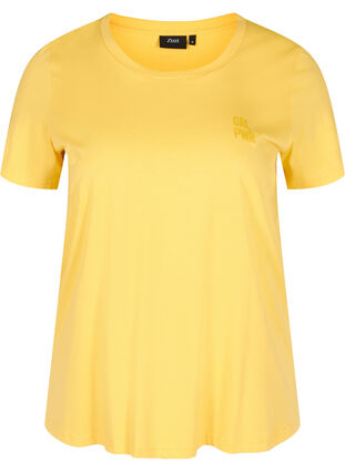 Kortærmet t-shirt med print, Mimosa, Packshot image number 0