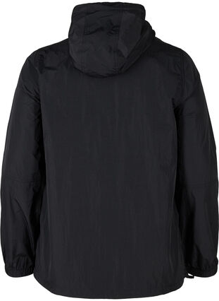 Anorak med hætte og lomme, Black, Packshot image number 1
