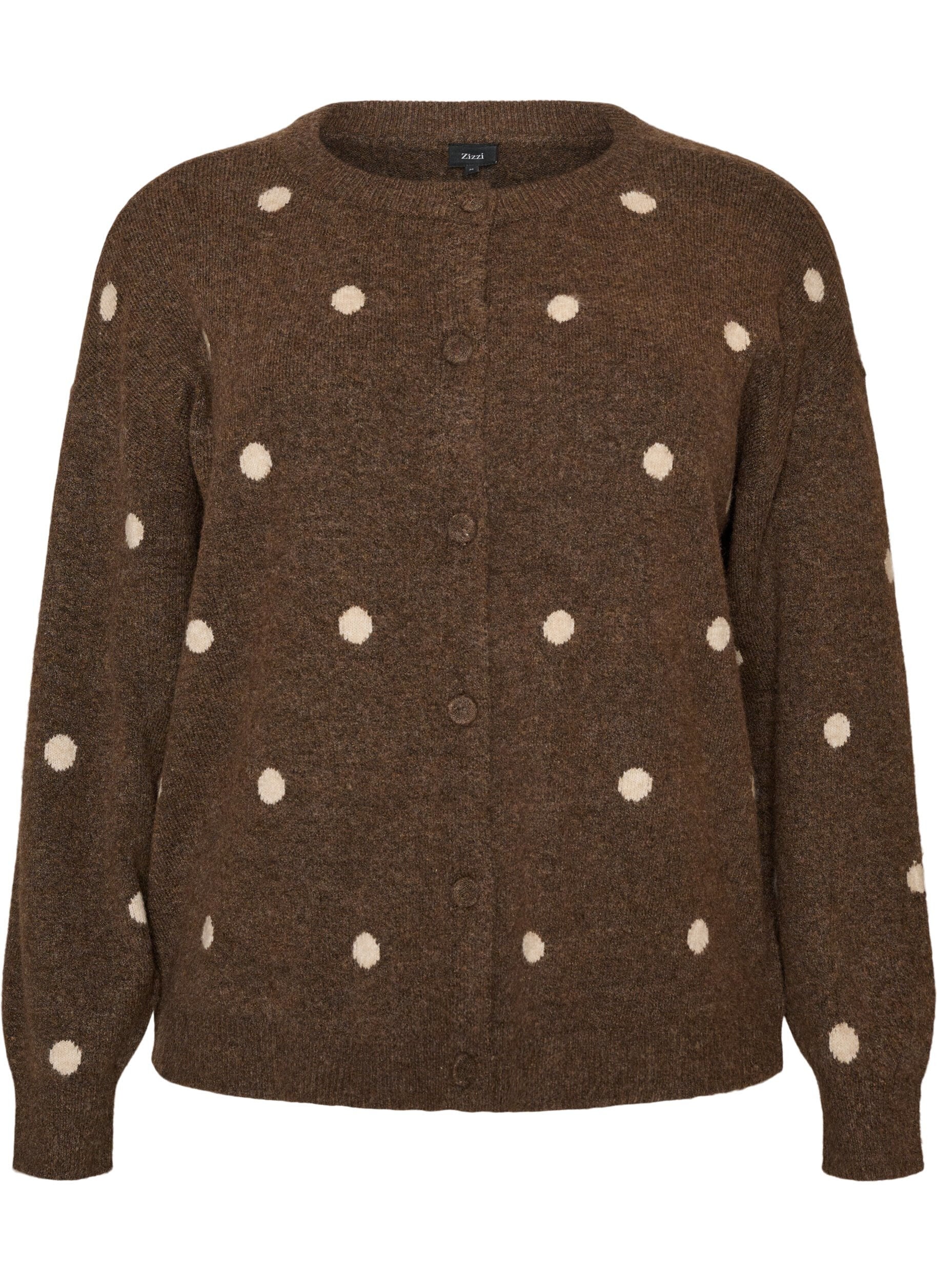 Cardigan med prikket m&oslash;nster