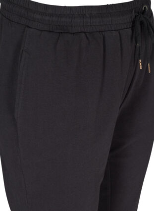 Løse sweatpants i 100% bomuld, Black, Packshot image number 3