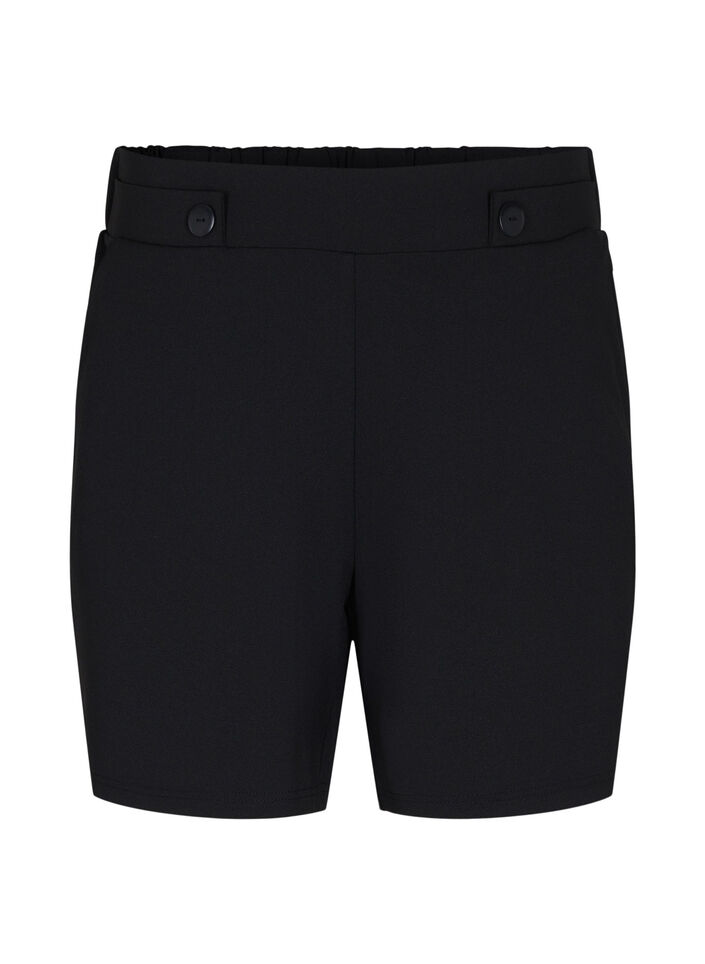 Shorts med lommer og løs pasform, Sort, Packshot image number 0