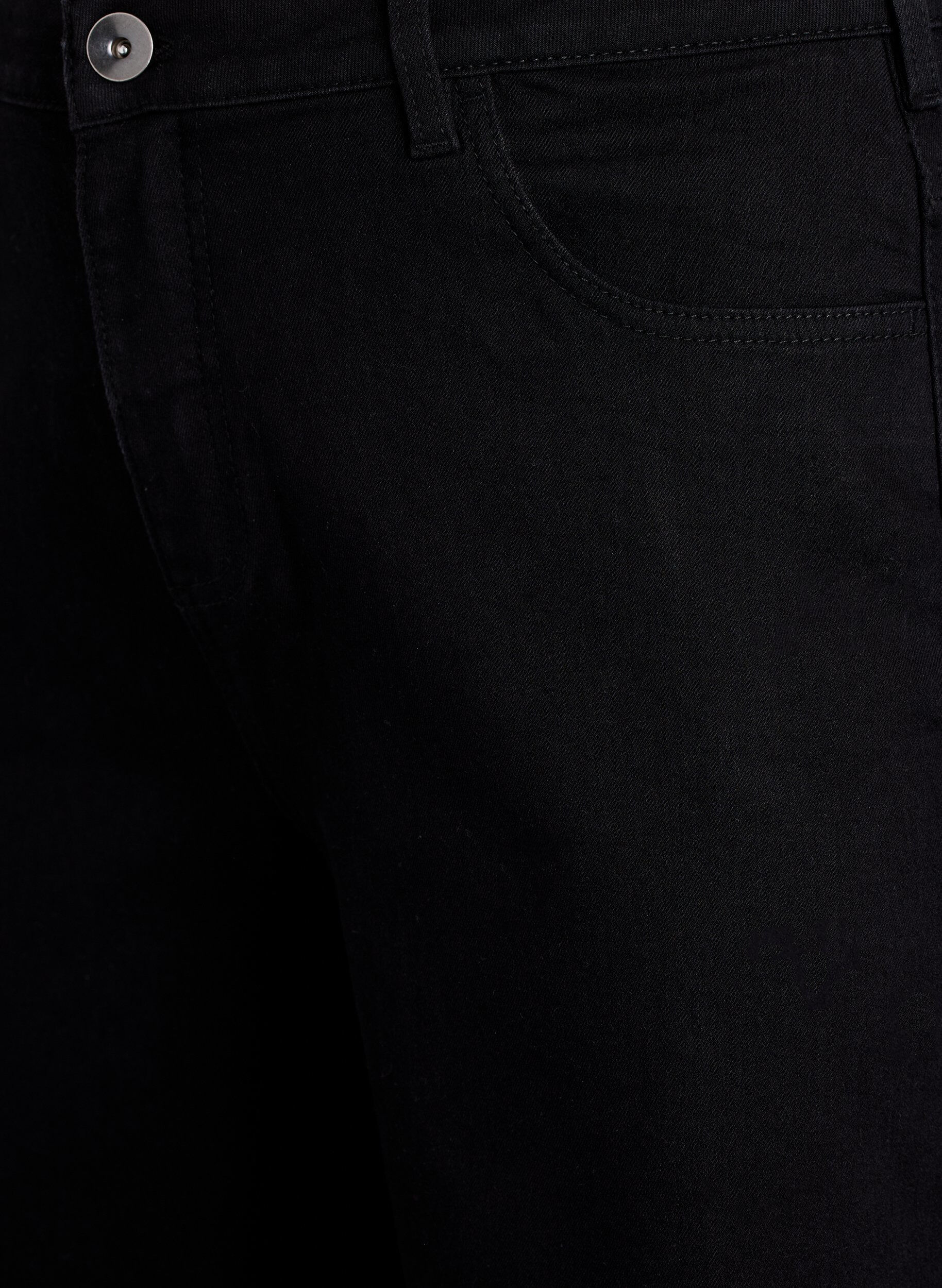 Zizzi FLASH - L&oslash;se denimshorts med h&oslash;j talje, Sort, Packshot image number 2