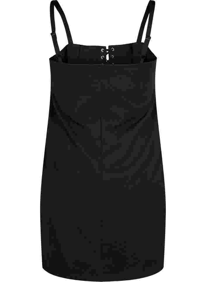 Kropsnær kjole med snøredetalje, Black, Packshot image number 1