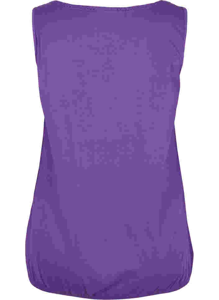Bomuldstop med rund hals og blondekant, Ultra Violet, Packshot image number 1