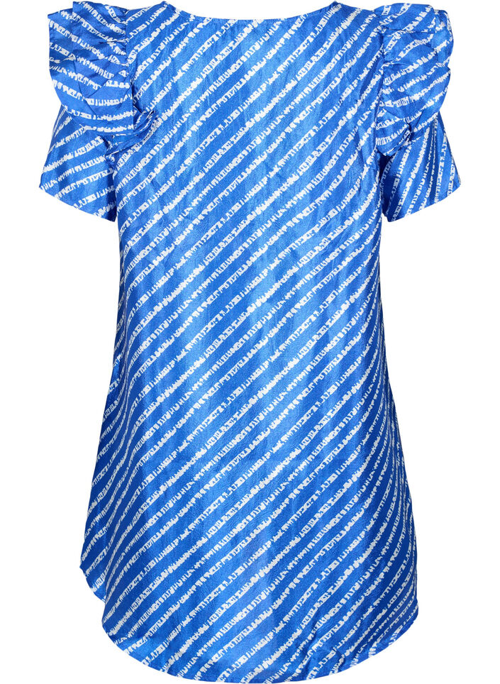 Stribet tunika med flæser, S.T.W./White Stripes, Packshot image number 1