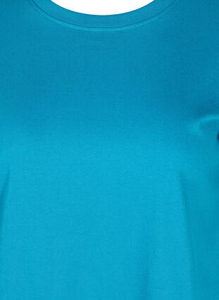 Lang kortærmet t-shirt i bomuld, Fjord Blue, Packshot image number 2