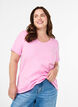 Ensfarvet basis t-shirt i bomuld, Lyser&oslash;d, Model image number 0