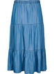 Denim maxinederdel med fl&aelig;ser, Bl&aring;, Packshot image number 1