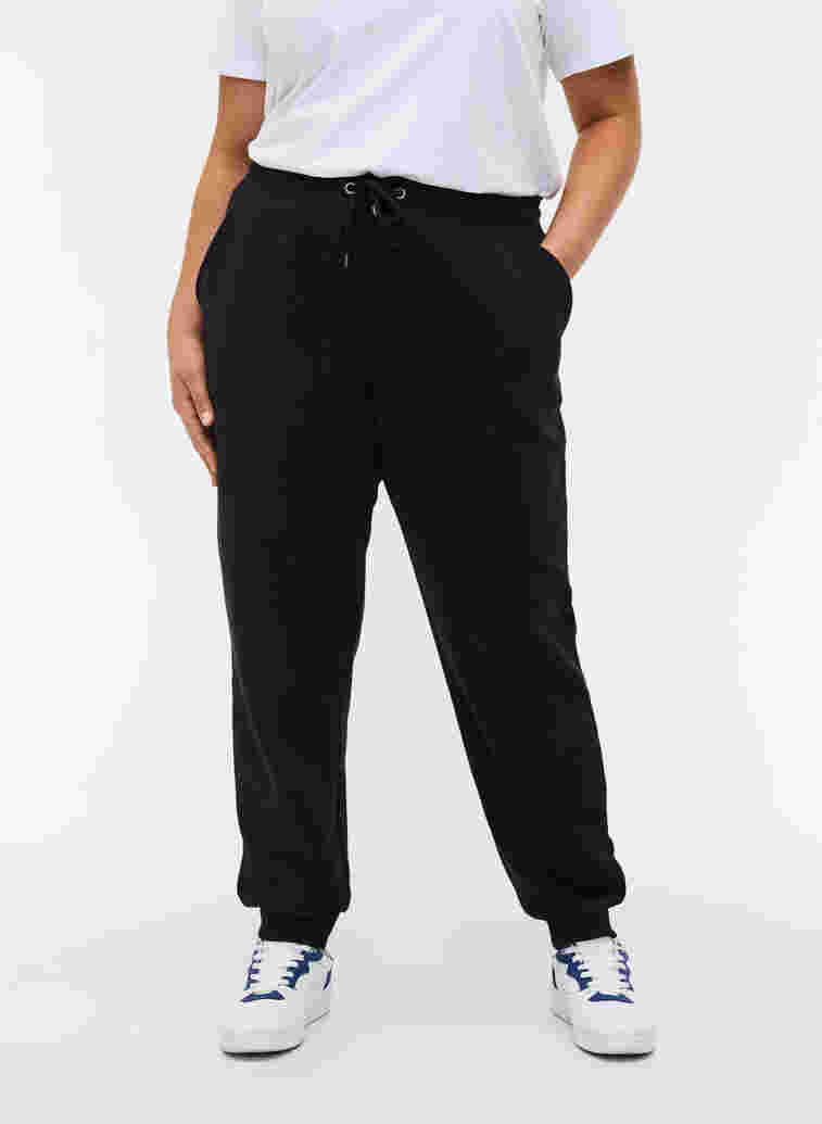 Løse sweatpants med lommer, Black, Model image number 2