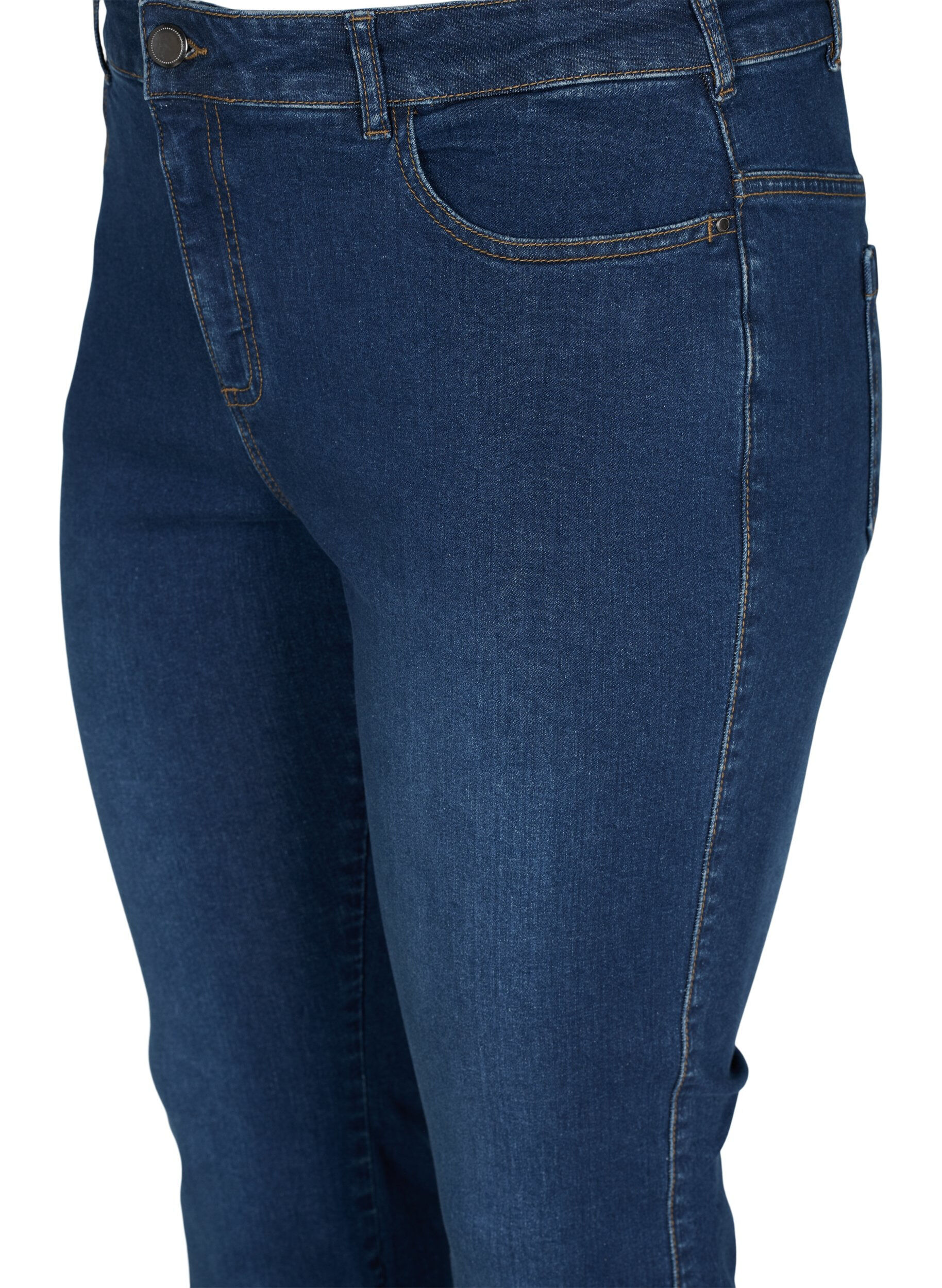 Zizzi H&oslash;jtaljet Ellen bootcut jeans, Dark blue, Packshot image number 2