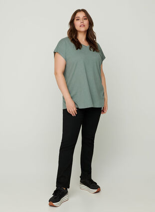 T-shirt med v-hals, Balsam Green, Model image number 2