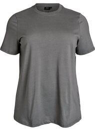 Basis t-shirt i bomuld med rund hals , Gr&aring;