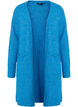 Lang strikcardigan med uld og lommer, French Blue, Packshot image number 0
