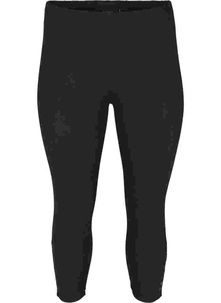 3/4 leggings med knapper, Black, Packshot image number 0
