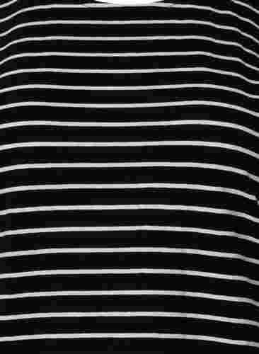 Bomulds t-shirt med striber, Black W. Stripe, Packshot image number 2