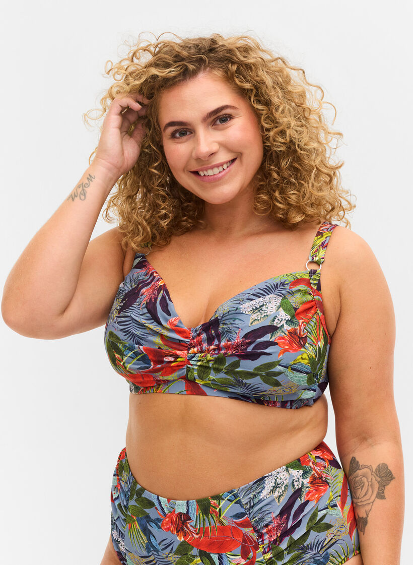 Printet bikini bh med bøjle, Citadel AOP, Model image number 0