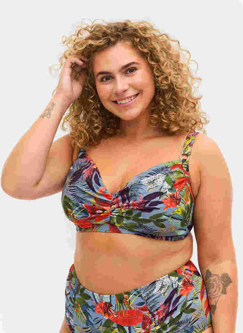 Printet bikini bh med bøjle, Citadel AOP, Model image number 0