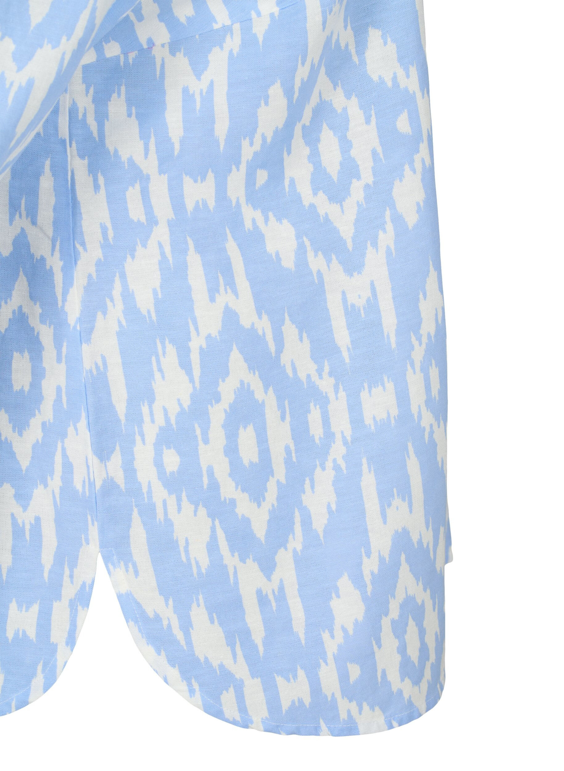 Zizzi M&oslash;nstret skjorte med h&oslash;r, Serenity AOP, Packshot image number 3