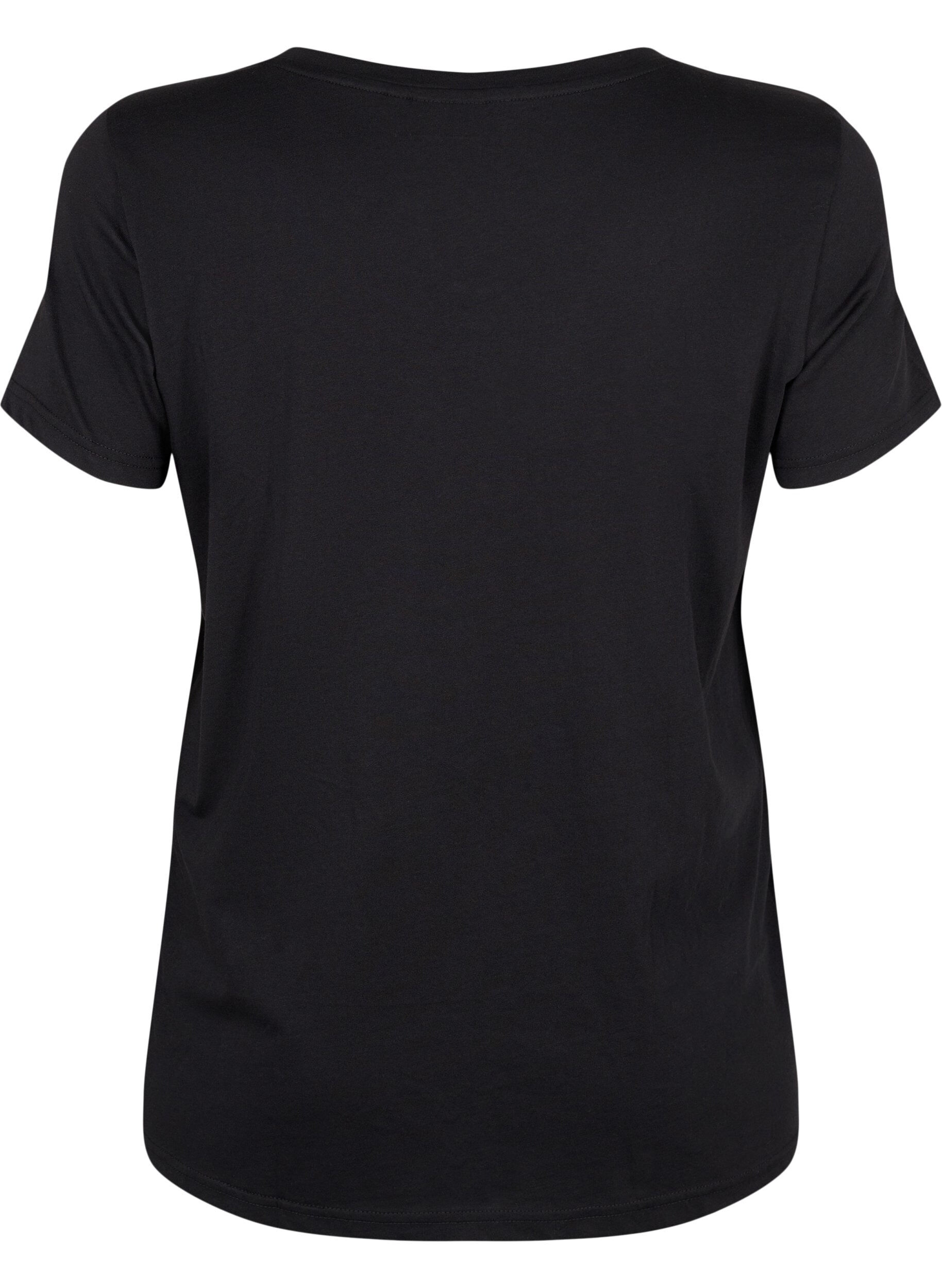 Zizzi Tr&aelig;nings t-shirt med print, Black w. Disciplined, Packshot image number 1