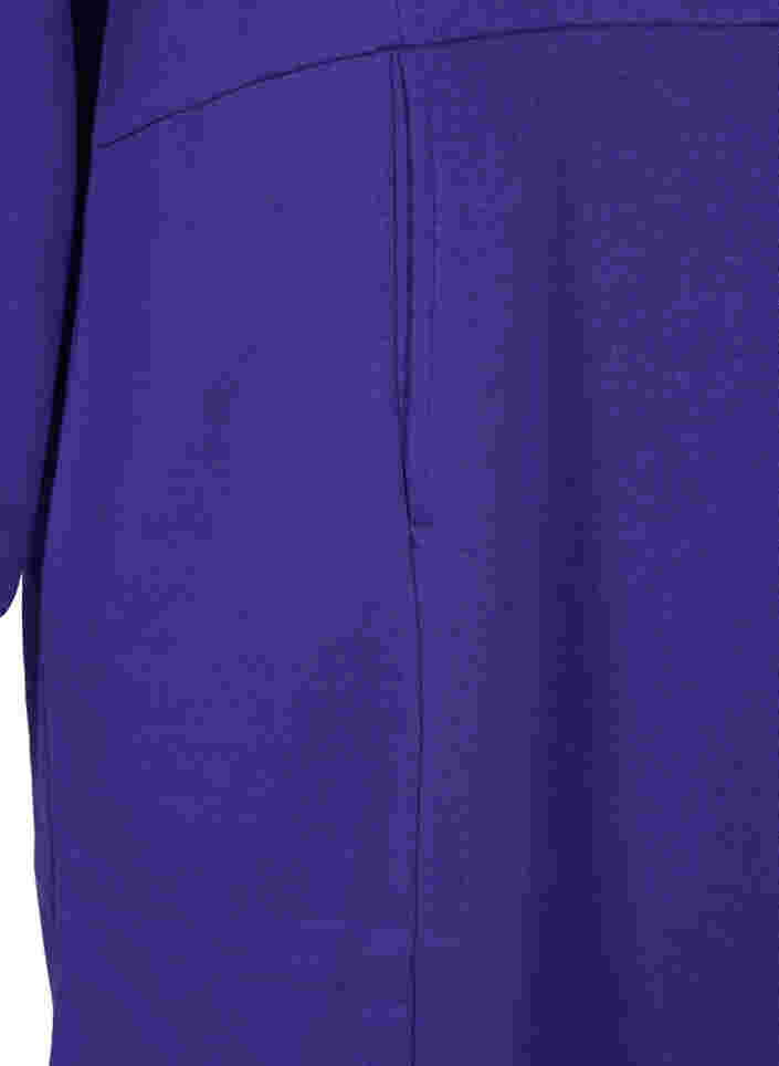 Lang sweatshirt med hætte og lommer, Deep Blue, Packshot image number 3