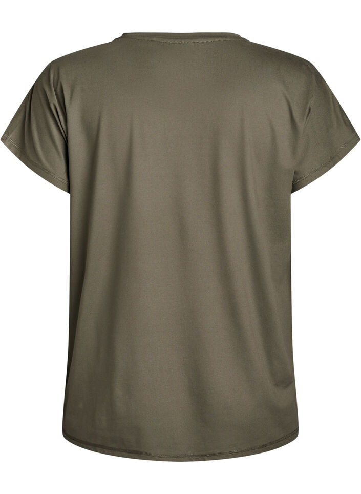 Ensfarvet tr&aelig;nings t-shirt, Gr&oslash;n, Packshot image number 1