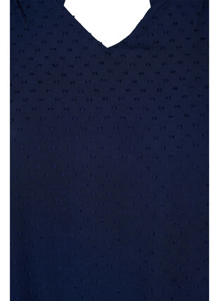 Langærmet bluse med smock- og flæsedetaljer, Navy Blazer, Packshot image number 2