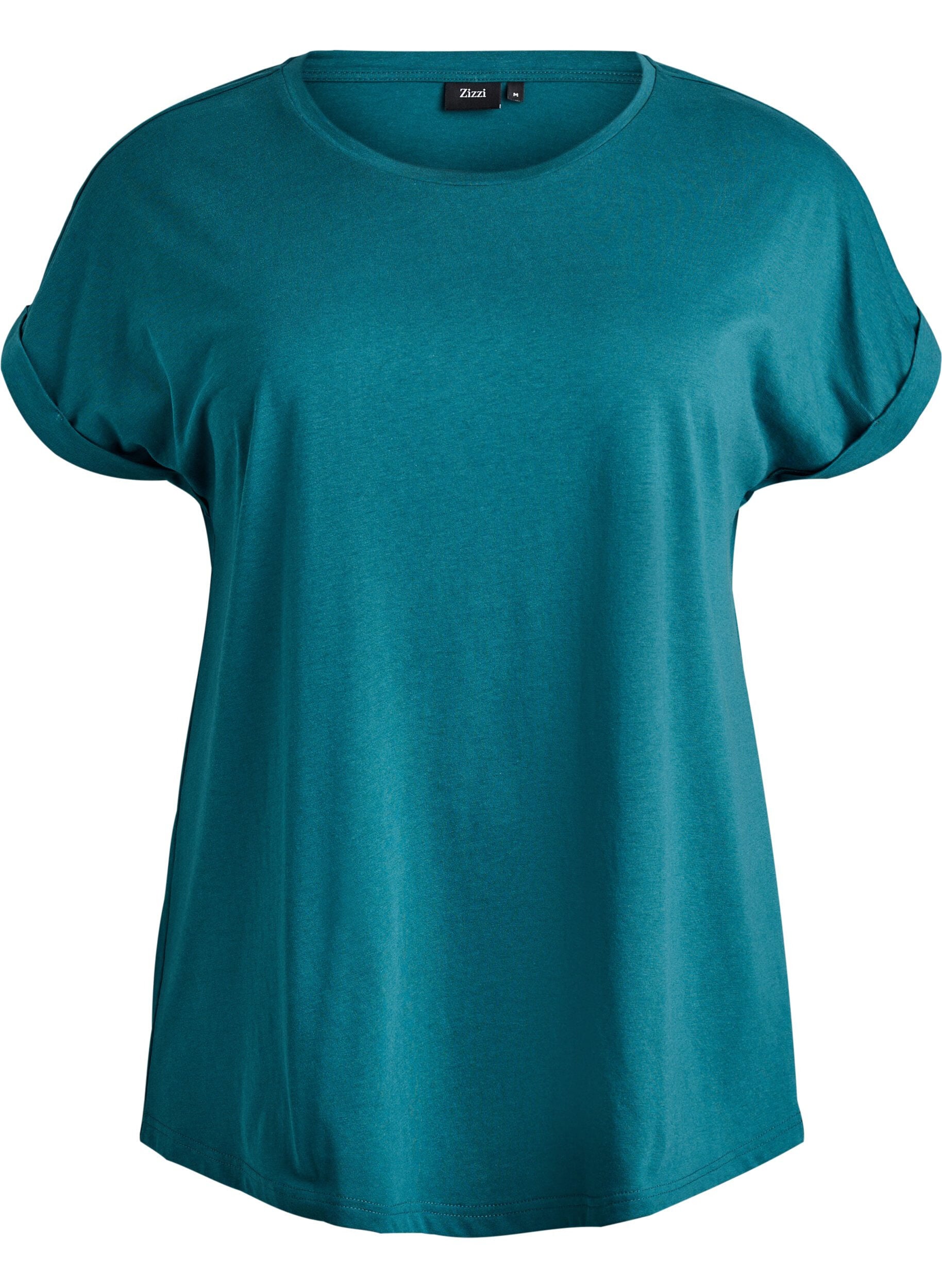ZizziKort&aelig;rmet t-shirt i bomuldsblanding, Gr&oslash;n, Packshot image number 0