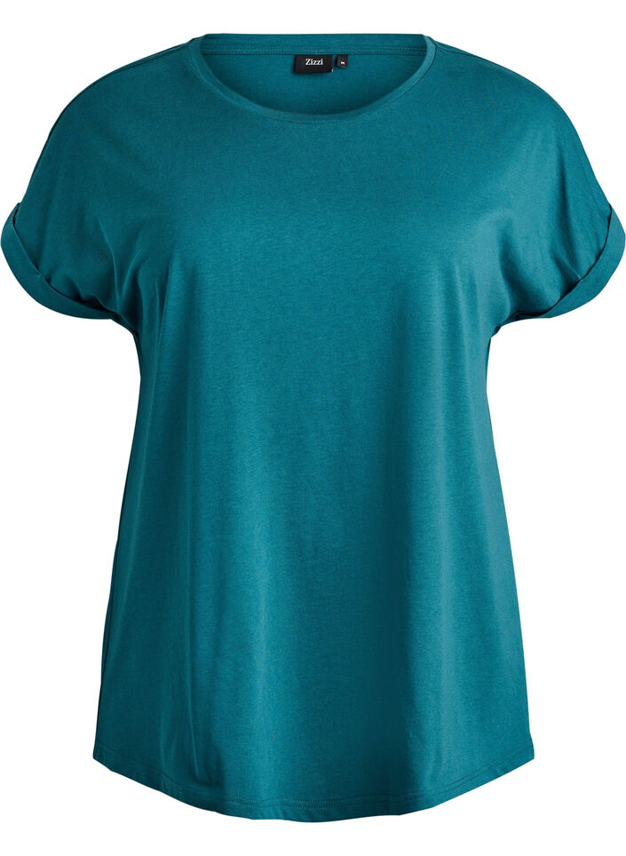 Kort&aelig;rmet t-shirt i bomuldsblanding, Gr&oslash;n, Packshot image number 0
