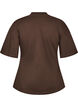 T-shirt med draperet detalje, Brun, Packshot image number 1