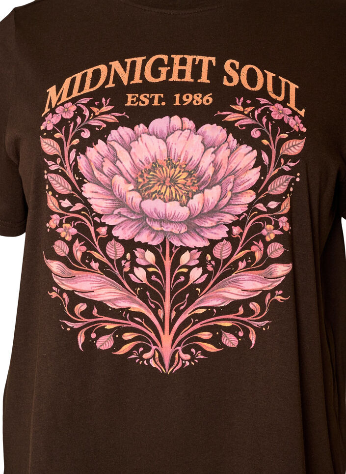 T-shirt i &oslash;kologisk bomuld med frontmotiv, Brun, Packshot image number 2