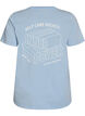 T-shirt i &oslash;kologisk bomuld med grafisk udtryk, Bl&aring;, Packshot image number 1