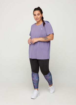 Kortærmet trænings t-shirt, Purple As Sample, Model image number 2