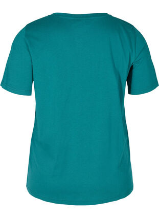 T-shirt i økologisk bomuld med v-udskæring, Pacific, Packshot image number 1