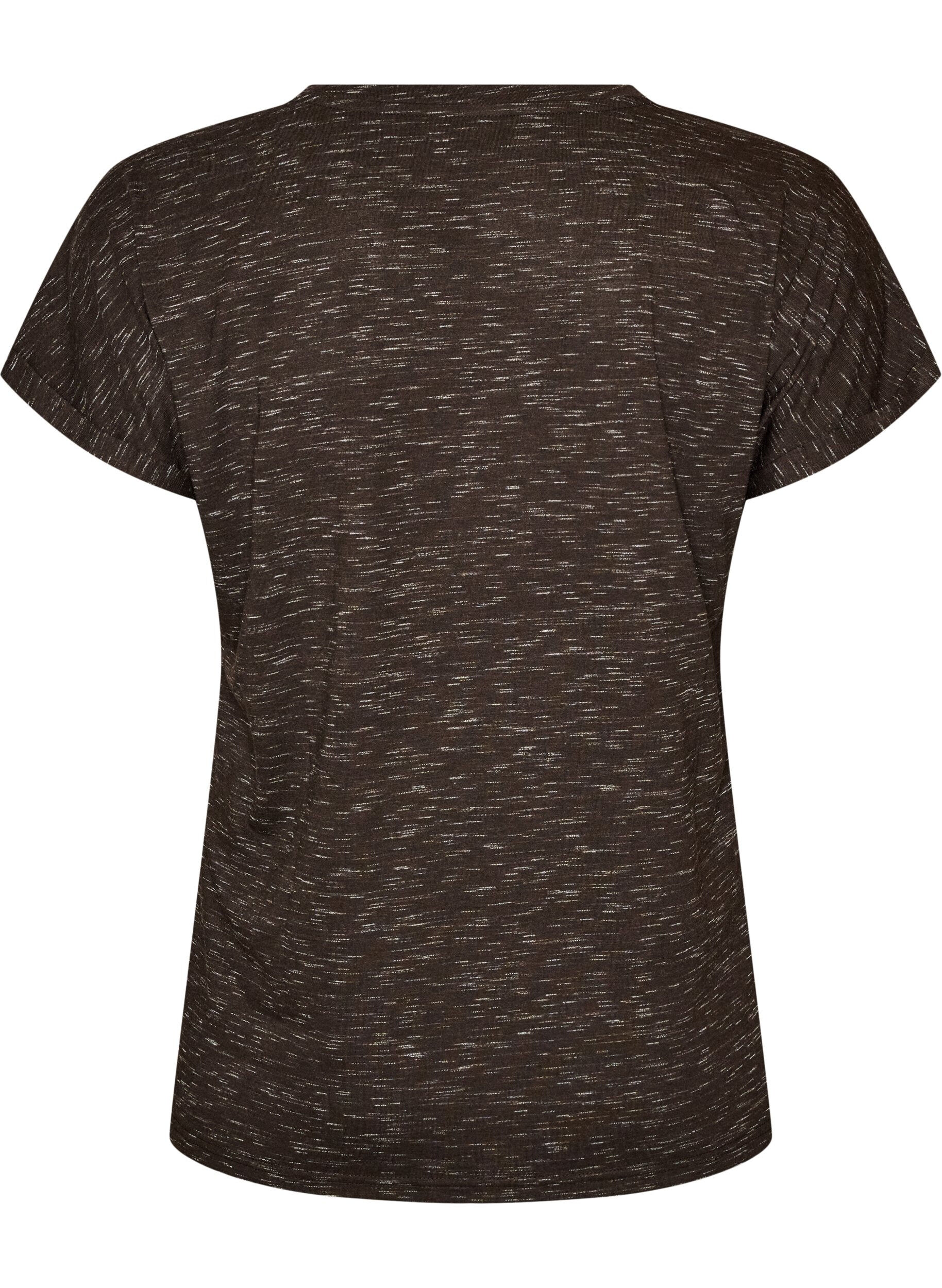 ZizziL&oslash;s tr&aelig;nings t-shirt med korte &aelig;rmer, Brun, Packshot image number 1