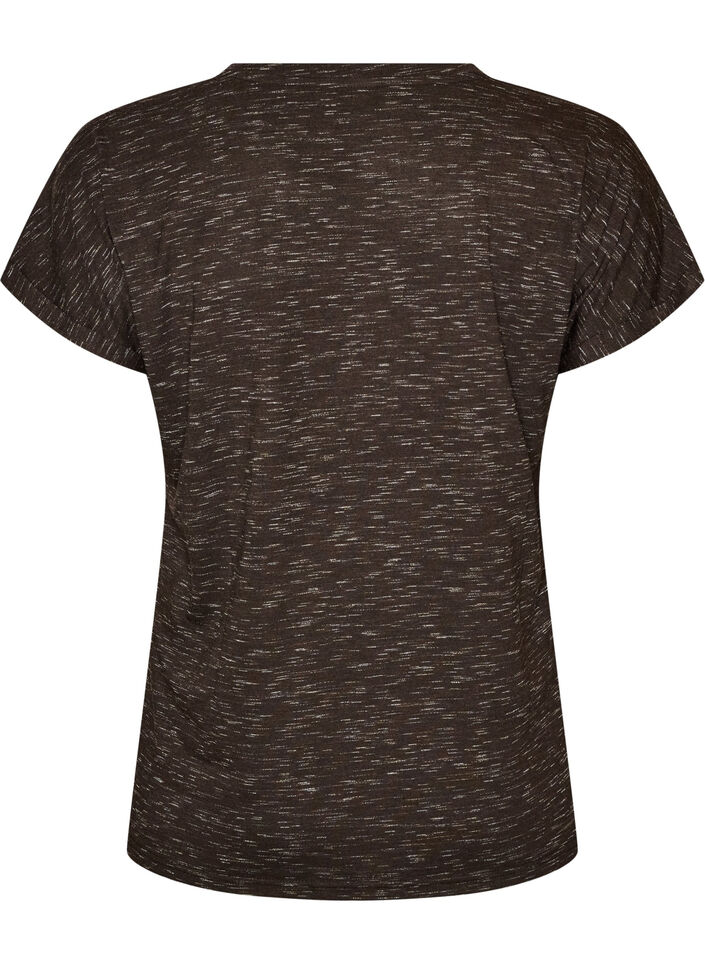 L&oslash;s tr&aelig;nings t-shirt med korte &aelig;rmer, Brun, Packshot image number 1