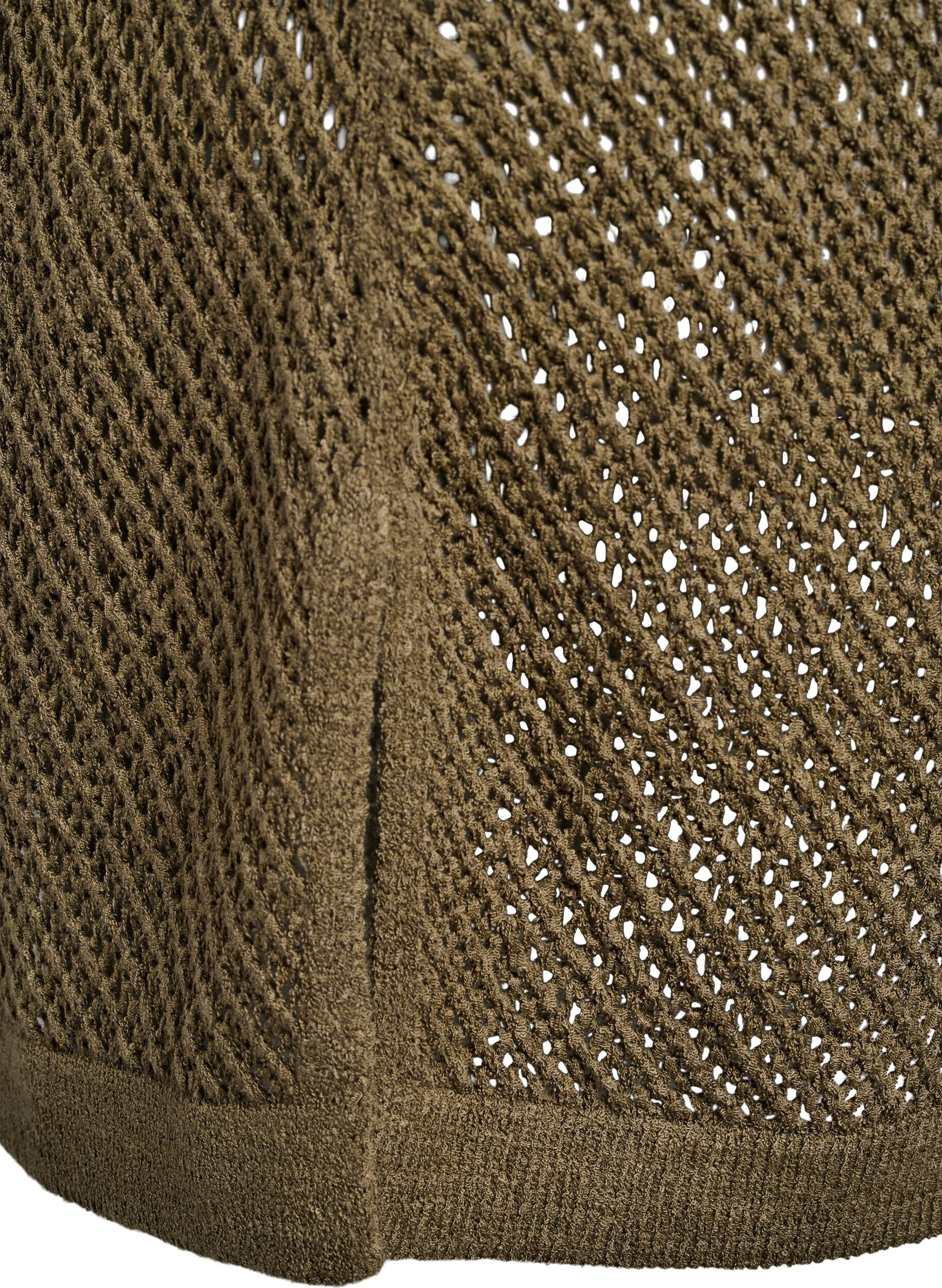 Zizzi FLASH - Kort&aelig;rmet strikbluse med v-hals, Gr&oslash;n, Packshot image number 3