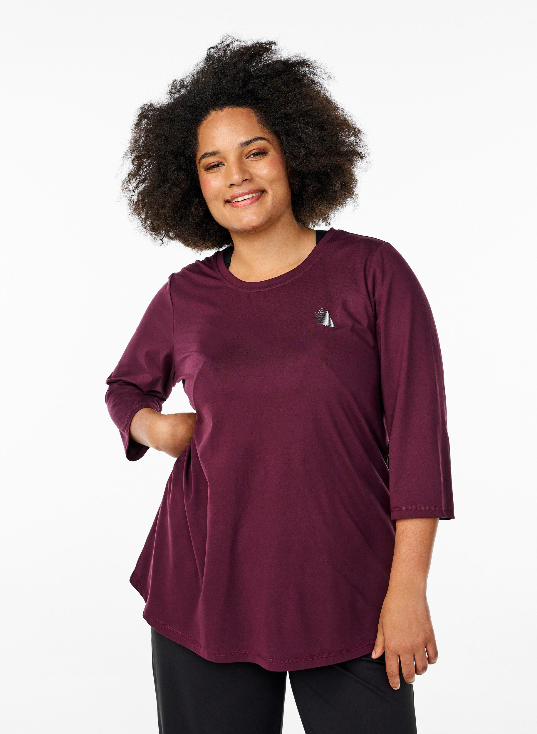 Tr&aelig;ningsbluse med 3/4 &aelig;rmer, R&oslash;d, Model
