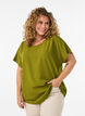 Bluse med korte &aelig;rmer og rund halsudsk&aelig;ring , Gr&oslash;n, Model image number 0