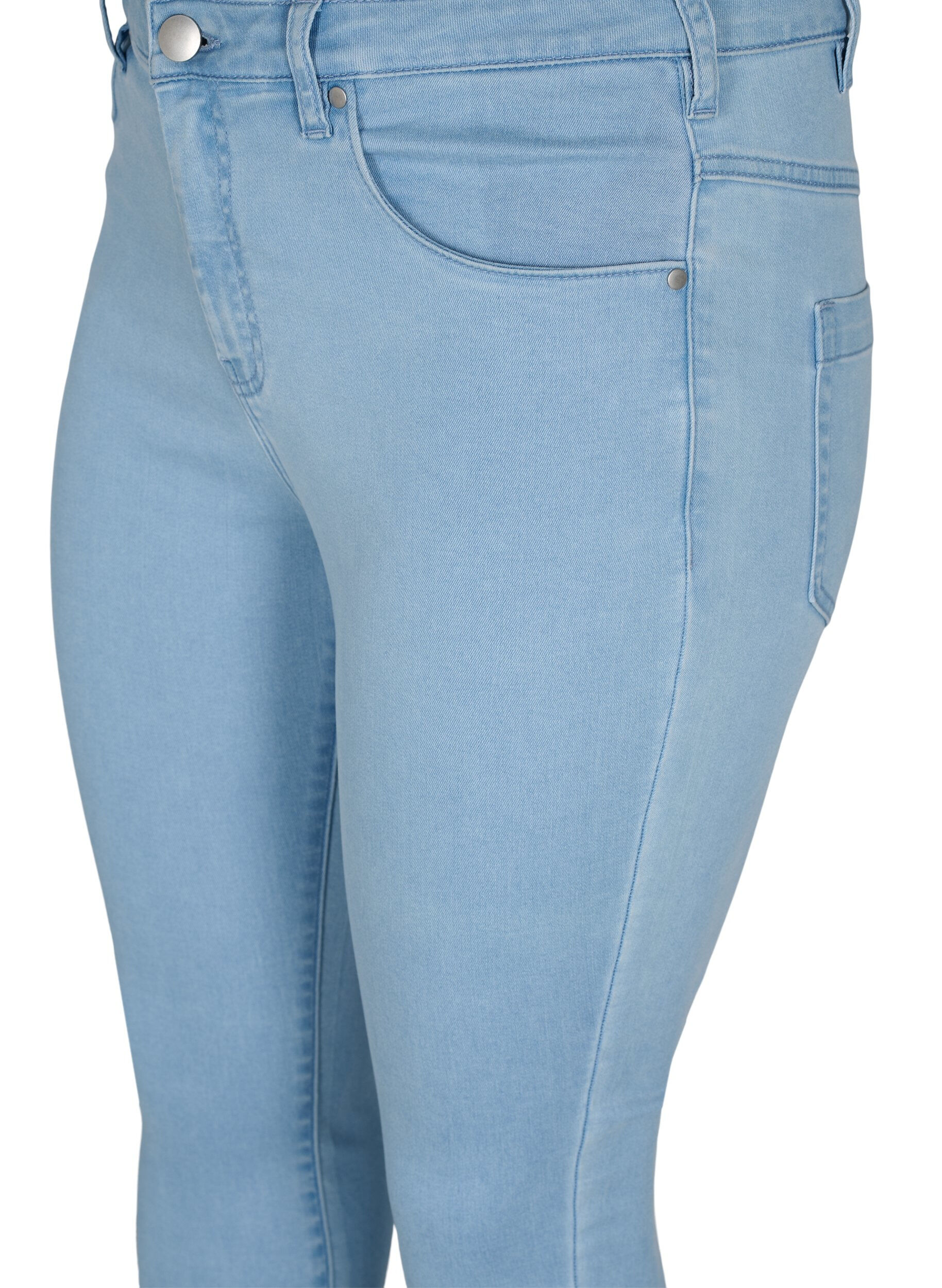 ZizziSuper slim Amy jeans med h&oslash;j talje, Ex Lt Blue, Packshot image number 2
