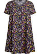 Kort a-shape kjole med blomsterprint, Bl&aring;, Packshot image number 0