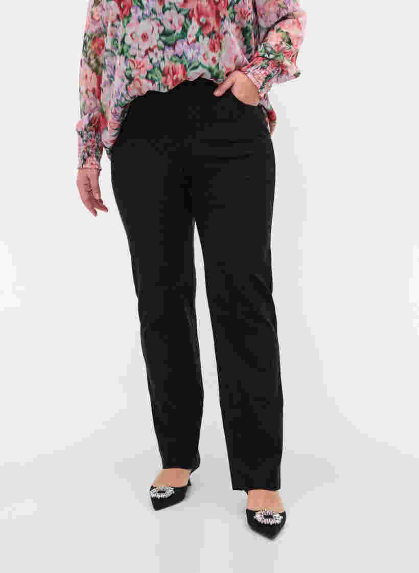 Klassiske bukser i viskosemix, Black, Model image number 2