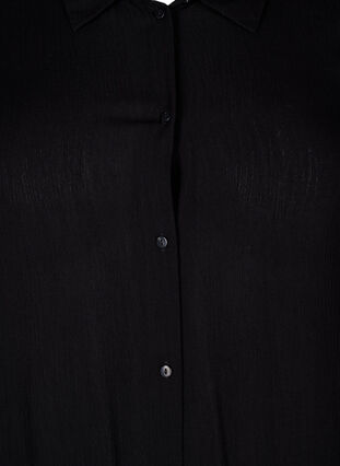 Viskose skjortekjole med korte ærmer, Black, Packshot image number 2