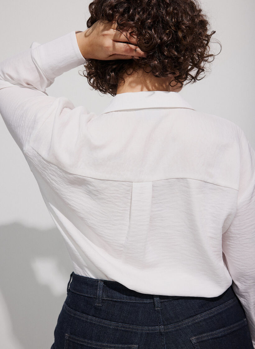 L&oslash;s skjorte med V-udsk&aelig;ring, Hvid, Model image number 3