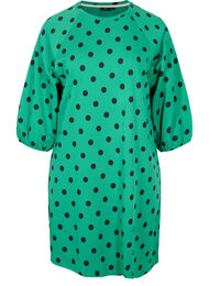 Prikket kjole med 3/4 ærmer, Jolly Green Dot