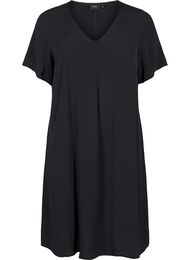 Viskose kjole med A-form, Sort