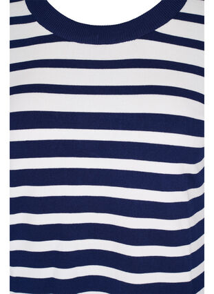 Stribet strikkjole med lange ærmer, Peacoat W. Stripes, Packshot image number 2