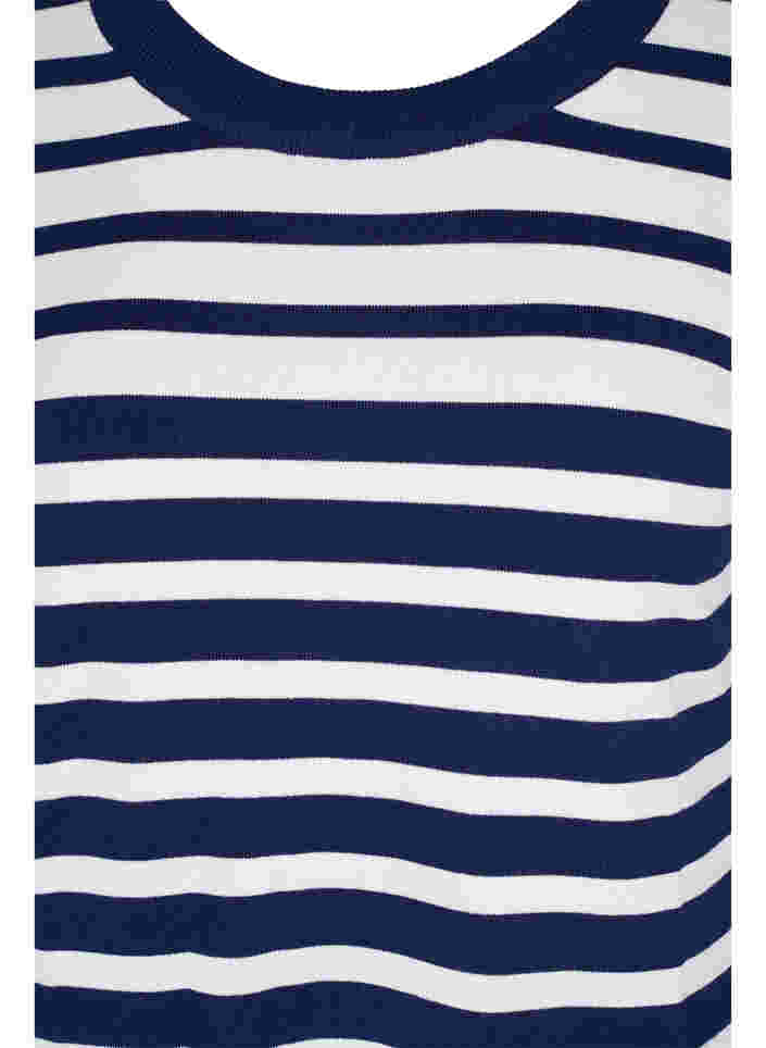 Stribet strikkjole med lange ærmer, Peacoat W. Stripes, Packshot image number 2